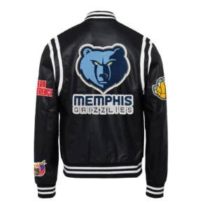 Memphis Grizzlies Black Varsity Jacket 1