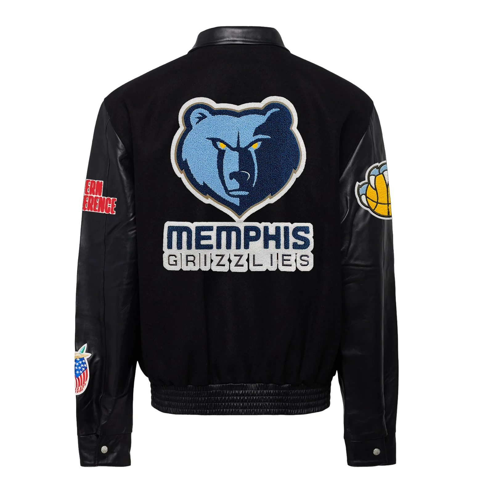 Memphis Grizzlies Black Wool & Leather Varsity Jacket 1
