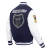 Memphis Grizzlies City Centric Blue Satin Varsity Jacket 2