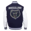 Memphis Grizzlies City Centric Blue Satin Varsity Jacket 3