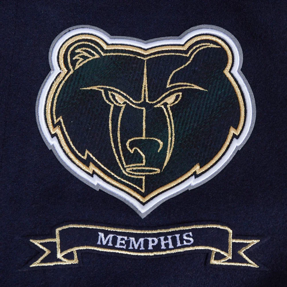 Memphis Grizzlies City Centric Blue Satin Varsity Jacket 5
