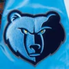 Memphis Grizzlies City Centric Blue Satin Varsity Jacket 6