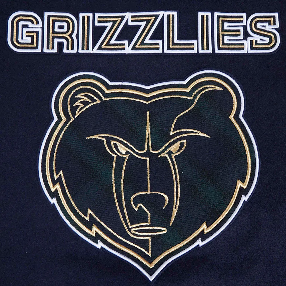 Memphis Grizzlies City Centric Blue Satin Varsity Jacket 9