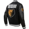 Memphis Grizzlies City Edition Wool and Leather Black Varsity Jacket 1