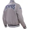 Memphis Grizzlies Crest Emblem Gray Wool Varsity Jacket 1