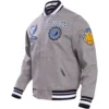 Memphis Grizzlies Crest Emblem Gray Wool Varsity Jacket
