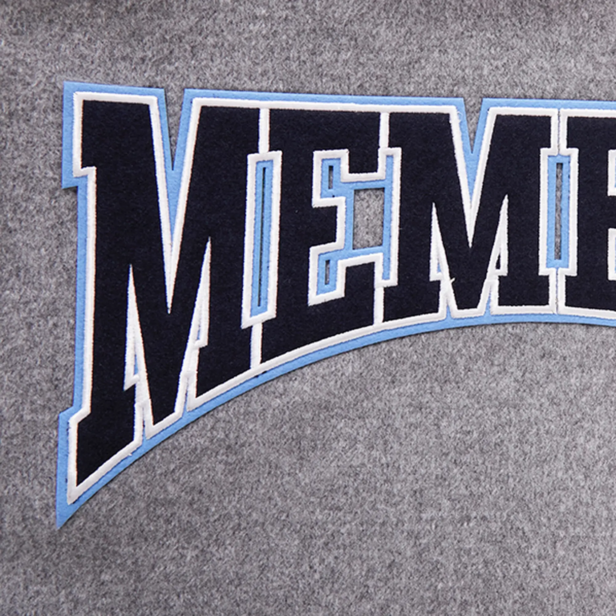 Memphis Grizzlies Crest Emblem Gray Wool Varsity Jacket 2