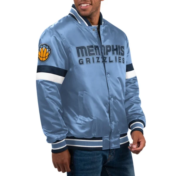 Memphis Grizzlies Home Game Satin Varsity Blue Jacket
