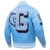 Memphis Grizzlies Mashup Full-Snap Blue Satin Varsity Jacket 2