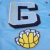 Memphis Grizzlies Mashup Full-Snap Blue Satin Varsity Jacket 4