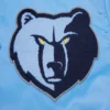 Memphis Grizzlies Mashup Full-Snap Blue Satin Varsity Jacket 6