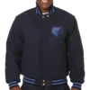 Memphis Grizzlies One Color Full Wool Navy Blue Varsity Jacket