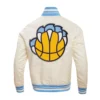 Memphis Grizzlies Retro Classic Full-Snap Satin Varsity Cream Jacket 2