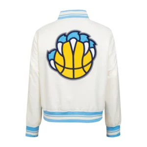 Memphis Grizzlies Retro Classic Women’s Full-Snap Satin Varsity Jacket 3