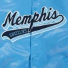 Memphis Grizzlies Script Tail Blue Satin Varsity Jacket 4