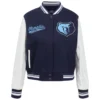 Memphis Grizzlies Script Tail Women’s Wool and Leather Varsity Jacket