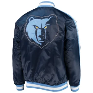 Memphis Grizzlies The Offensive Navy Satin Varsity Jacket 1