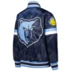 Memphis Grizzlies Youth Home Game Navy Satin Varsity Jacket 1