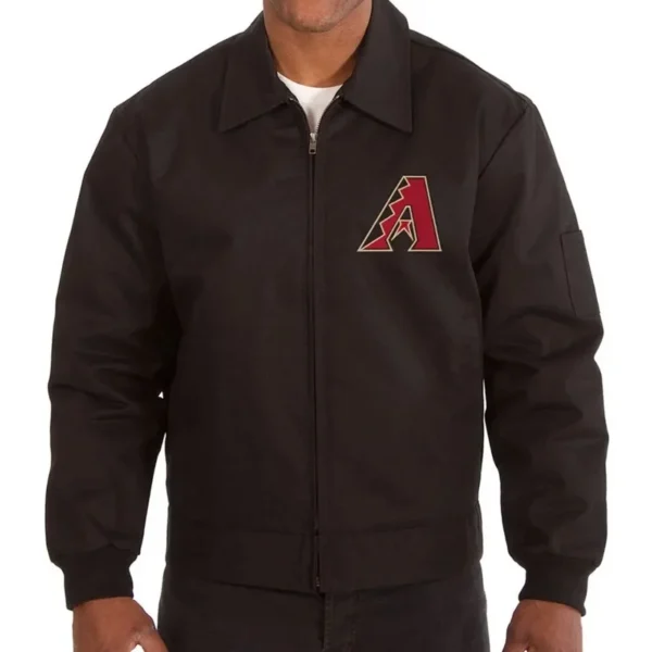 Men's Arizona Diamondbacks Full Zip Black Cotton Jacket