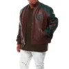 Men’s Authentic 8 Ball Big and Tall Brown Genuine Leather Jacket