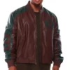 Men’s Authentic Eight Ball Big and Tall Brown Genuine Leather Jacket