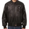 Men's Pittsburgh Pirates Full Black Bomber Varsity Leather Jacket