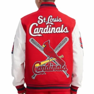 Men's St. Louis Cardinals Mashup Red and White Varsity Wool Jacket