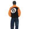 Men's Stussy Reversible 8 Ball Sherpa Orange and Black Jacket