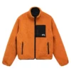 Men's Stussy Reversible Eight Ball Sherpa Orange Jacket