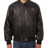 Men's Tampa Bay Rays Full Black Bomber Varsity Leather Jacket