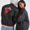 Miami Heat Bomber Black Varsity Couple Jacket 1