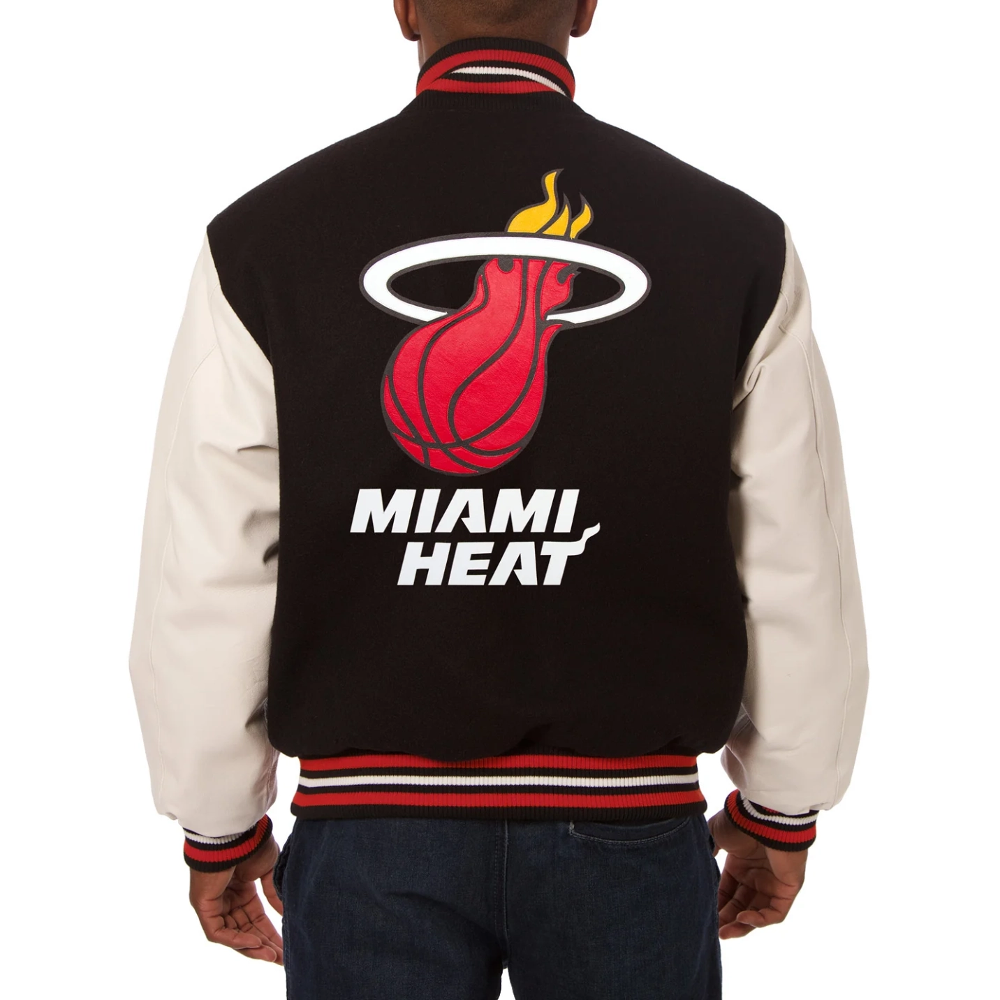 Miami Heat Domestic Two Tone Black Wool Jacket 1