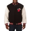 Miami Heat Domestic Two Tone Black Wool Jacket