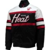 Miami Heat Hardwood Classics Script Black Varsity Jacket