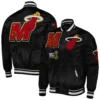 Miami Heat Mashup Black Varsity Jacket 2