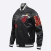 Miami Heat Old English Black Varsity Jacket