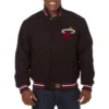 Miami Heat One Color Handmade Black Varsity Jacket