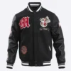 Miami Heat Pro Prep Ribbed Knitted Black Varsity Jacket 1