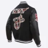 Miami Heat Pro Prep Ribbed Knitted Black Varsity Jacket 2