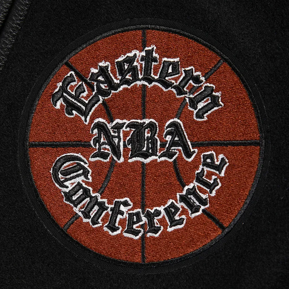 Miami Heat Pro Prep Ribbed Knitted Black Varsity Jacket 6