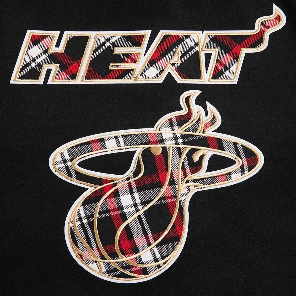 Miami Heat Pro Prep Ribbed Knitted Black Varsity Jacket 9
