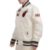 Miami Heat Retro Classic Varsity Cream Jacket 1