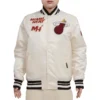 Miami Heat Retro Classic Varsity Cream Jacket