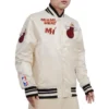 Miami Heat Retro Classic Varsity Cream Jacket 2