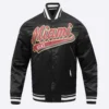 Miami Heat Script Tail Black Varsity Jacket 1
