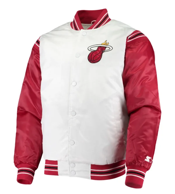 Miami Heat The Enforcer White Varsity Jacket
