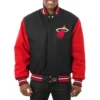 Miami Heat Two Tone Black Wool Varsity Jacket