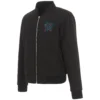 Miami Marlins Baseball Team Players Full-Zip Black Wool Varsity Jacket