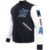 Miami Marlins Classic Rib Wool & Leather Varsity Jacket