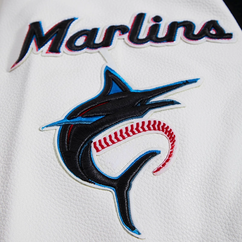 Miami Marlins Classic Rib Wool & Leather Varsity Jacket 2